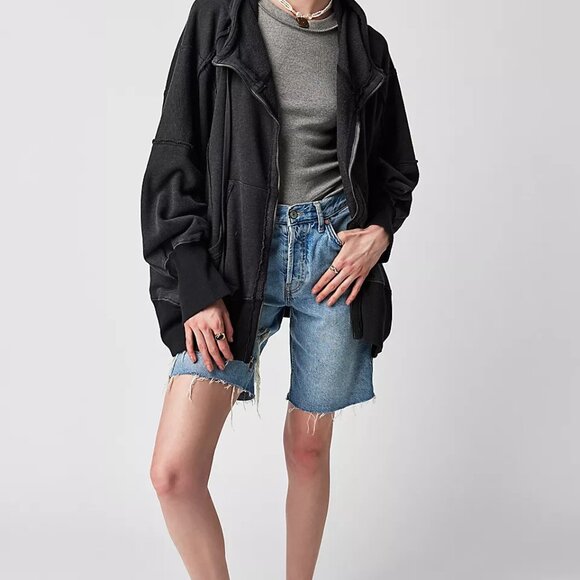 Free People Black Oversized Hoodie - Picture 4 of 12